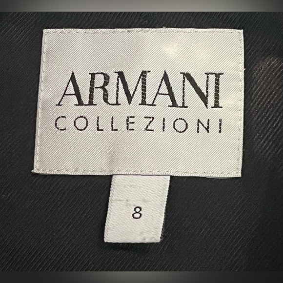 SOLD ARMANI COLLEZIONI Women’s Silk Wool Blend Black White Dotted Blazer 8 US 44 - Picture 4 of 13